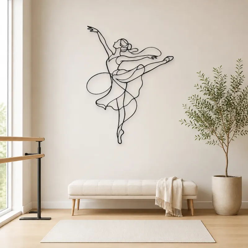 Décoration murale en métal Pose d'Attitude de Ballet | Décor mural Silhouette de Danse