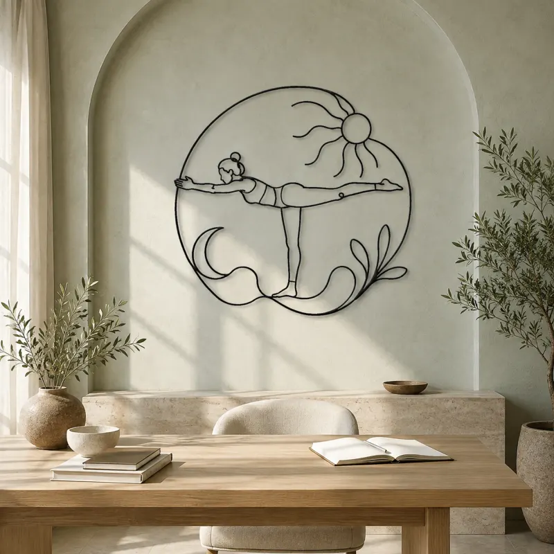 Warrior Three Flight Metal Wall Art | Yoga and Meditation Wall Decor - lifestyle view 4