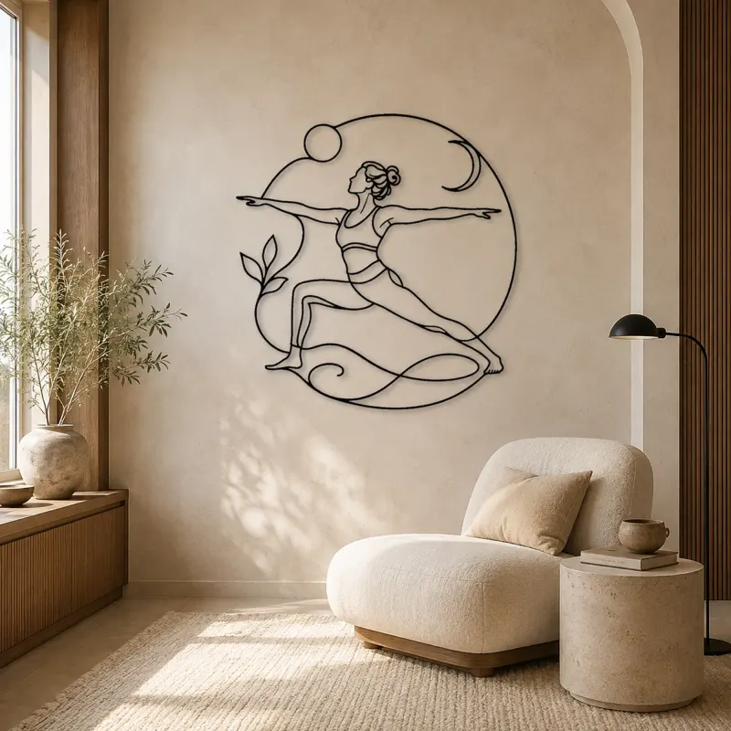 Side Angle Strength Metal Wall Art | Yoga and Meditation Wall Decor - lifestyle view 5