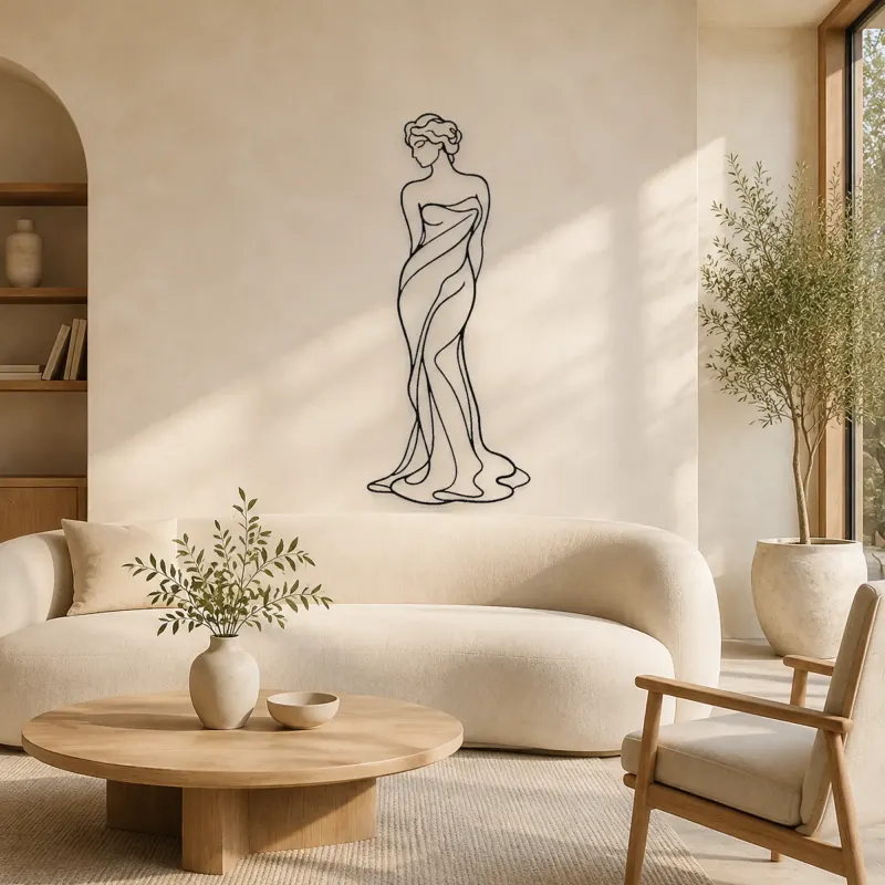 Classical Venus Line Metal Wall Art | Classical Figure Wall Decor