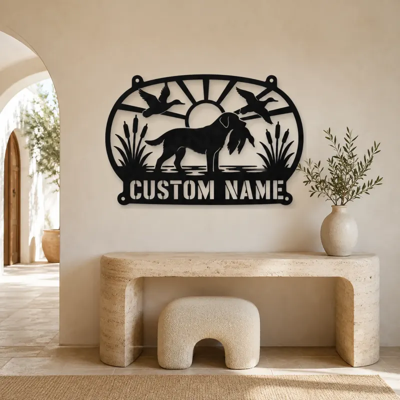 Personalized Duck Hunting Dog Metal Wall Art - lifestyle view 3