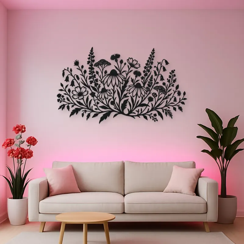 Wildflower Meadow Metal Wall Art | Botanical Metal Wall Decor