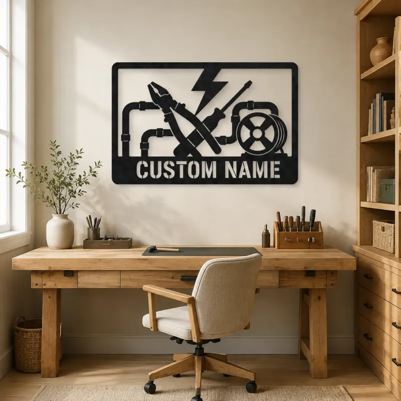 Personalized Electrician Tools Metal Wall Art - lifestyle view 4