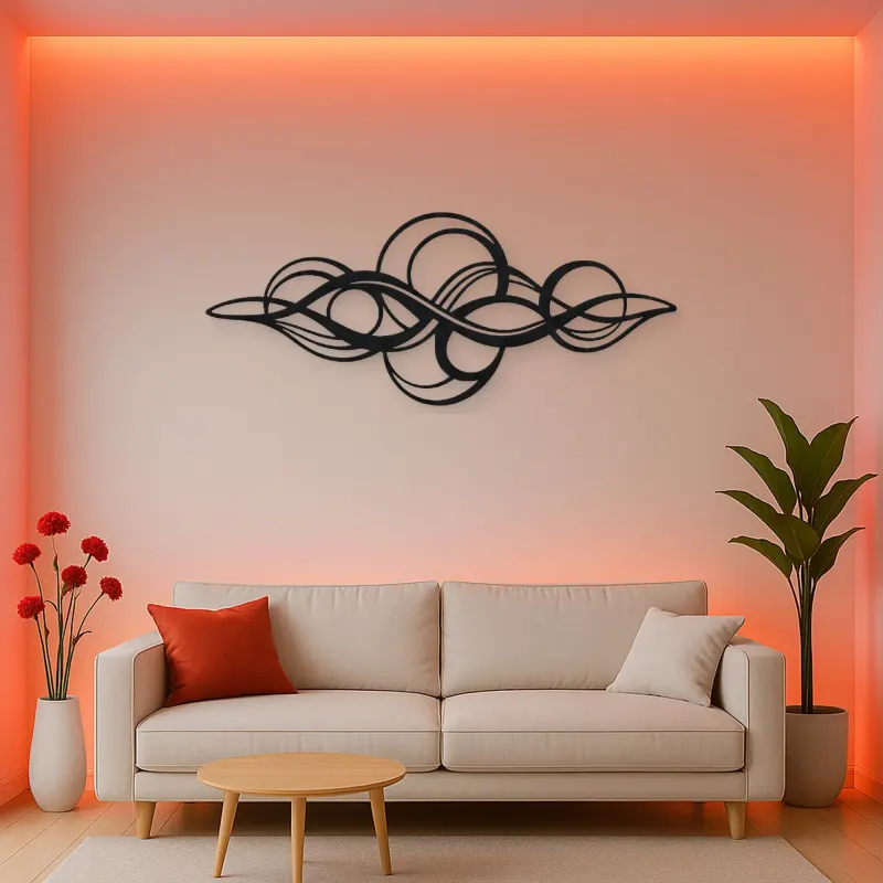 Calm Horizontal Rhythm Metal Wall Art | Modern Abstract Metal Decor