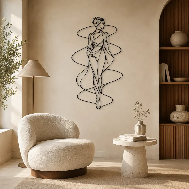 Runway Spiral Muse Metal Wall Art | Fashion Figure Wall Decor - lifestyle view 5