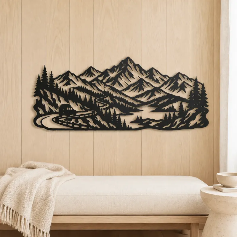 Mountain Road Journey Metal Wall Art | Travel and City Wall Decor - lifestyle view 5