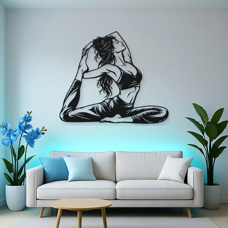 Pigeon Pose Serenity Metal Wall Art | Movement Silhouette Decor