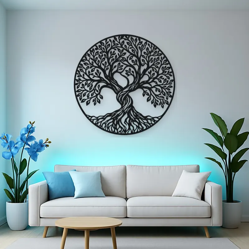 Two Trees Embrace Metal Wall Art | Botanical Metal Wall Decor