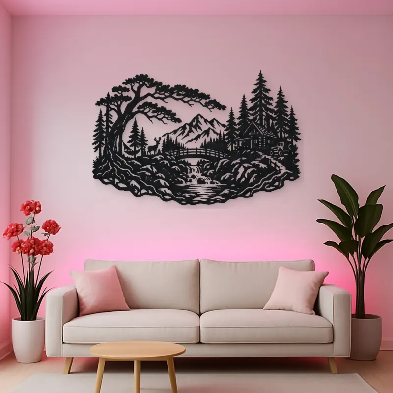 Secret Forest Bridge Metal Wall Art | Travel and City Wall Decor