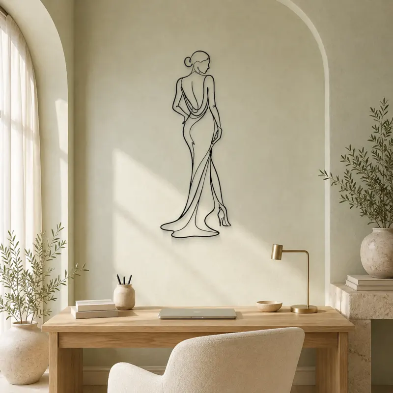 Runway Turn Pose Metal Wall Art | Fashion Figure Wall Decor - lifestyle view 4