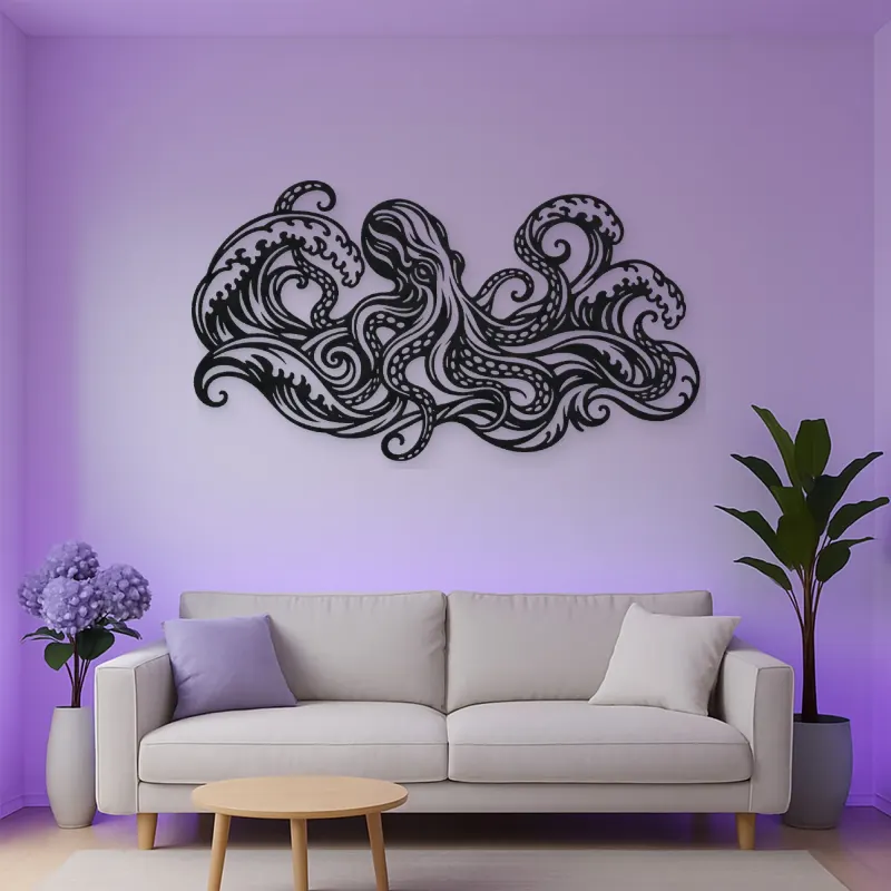 Octopus Flow Metal Wall Art | Coastal and Nautical Wall Decor