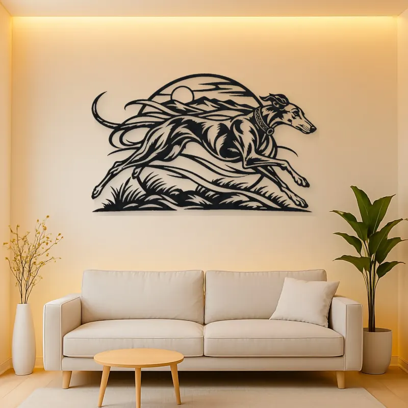 Greyhound Motion Metal Wall Art | Pet Lover Silhouette Decor