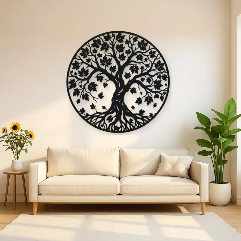 Autumn Leaf Tree Metal Wall Art | Botanical Metal Wall Decor