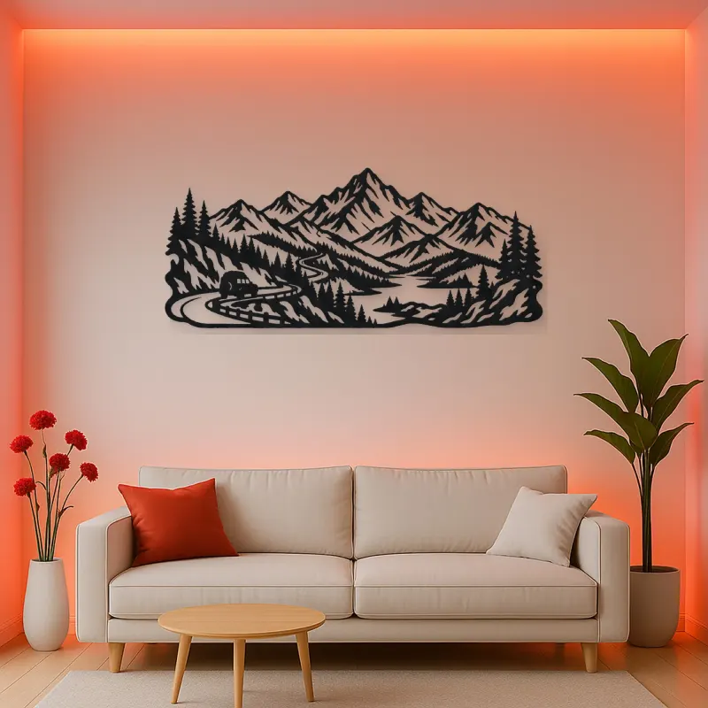 Mountain Road Journey Metal Wall Art | Travel and City Wall Decor