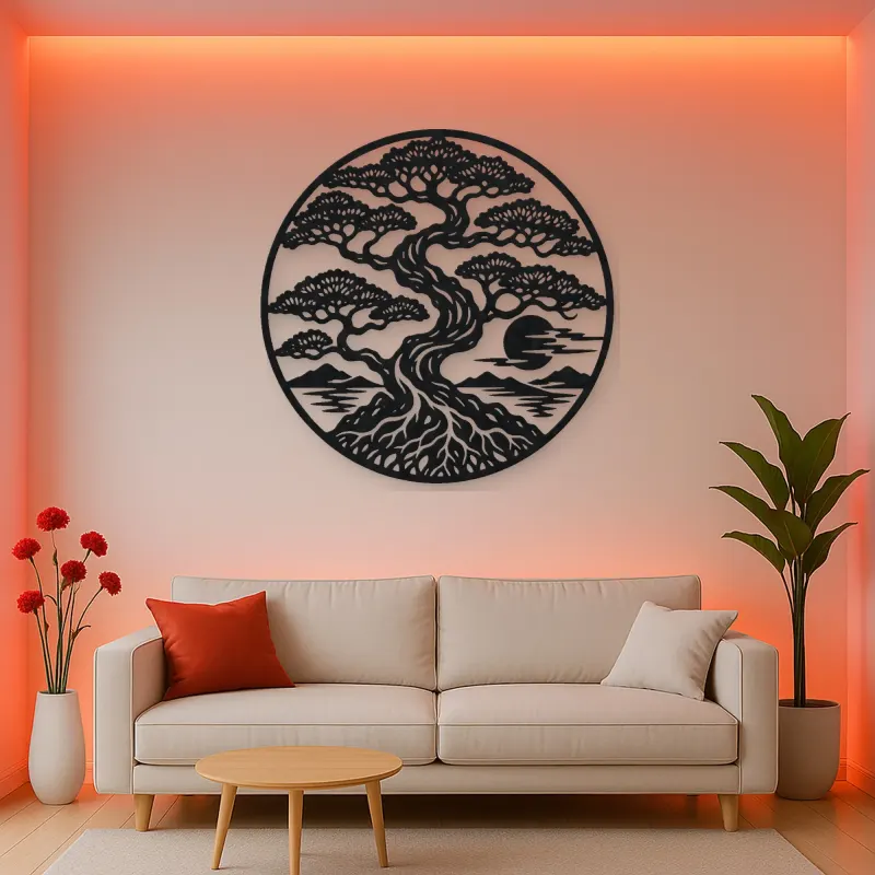 Bonsai Balance Metal Wall Art | Botanical Metal Wall Decor