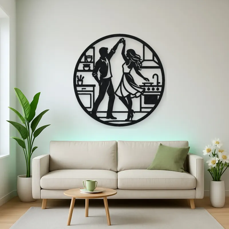 Dancing in Kitchen Metal Wall Art | Cozy Home Metal Decor