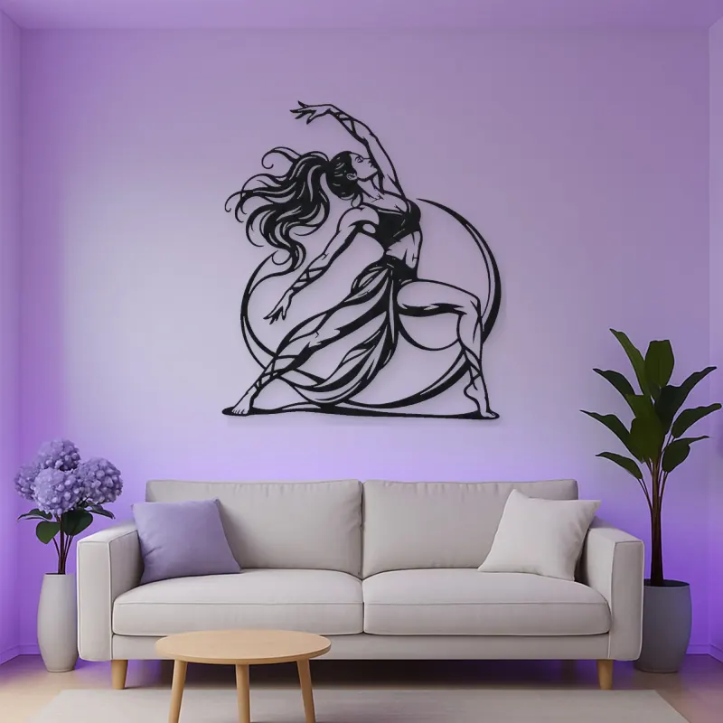 Warrior Flow Metal Wall Art | Movement Silhouette Decor