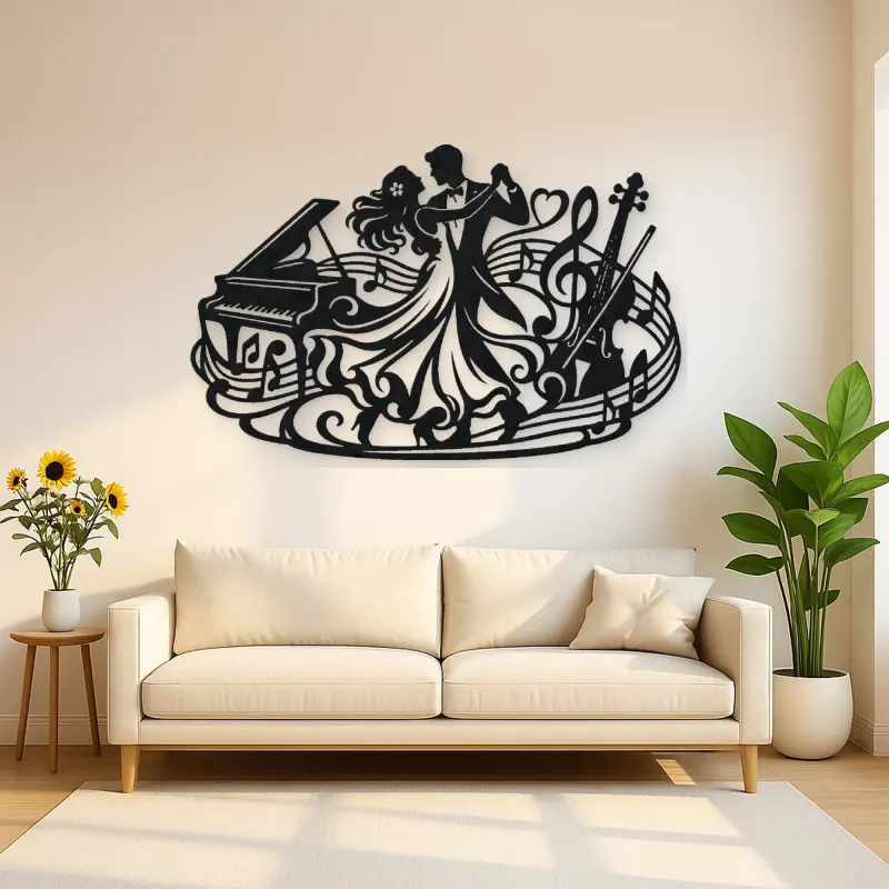 Dancing Couple Music Metal Wall Art | Romantic Couple Decor