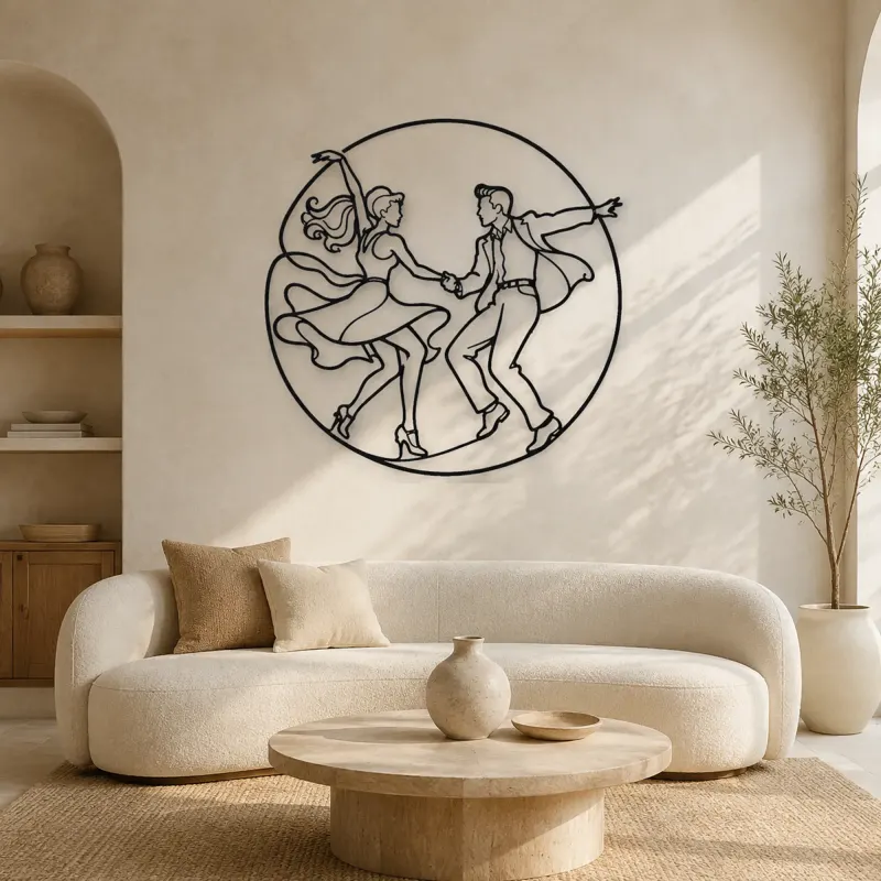 Rock and Roll Dance Metal Wall Art | Couple Dance Wall Decor - lifestyle view 3