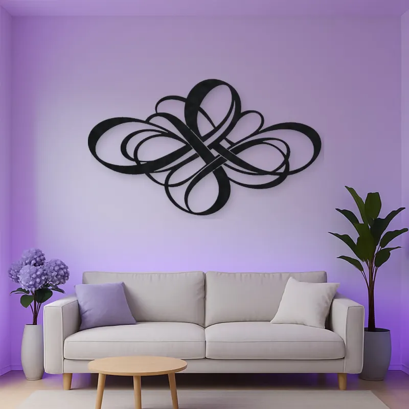 Modern Ribbon Knot Metal Wall Art | Modern Abstract Metal Decor