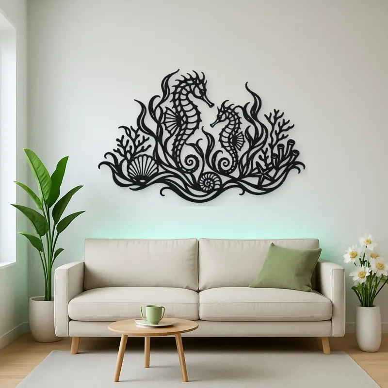Seahorse Garden Metal Wall Art | Coastal and Nautical Wall Decor