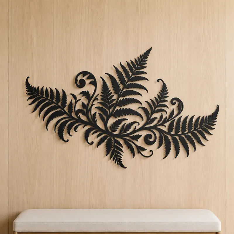 Fern Frond Wave Metal Wall Art | Coastal and Nautical Wall Decor - lifestyle view 5
