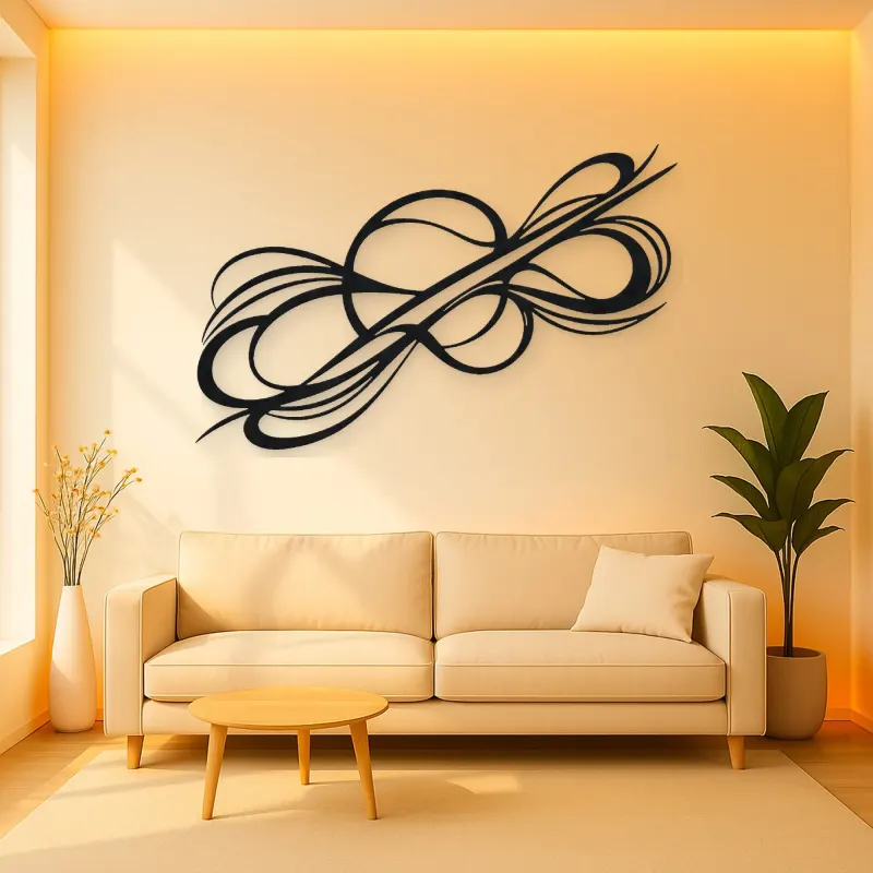 Dynamic Diagonal Flow Metal Wall Art | Modern Abstract Metal Decor