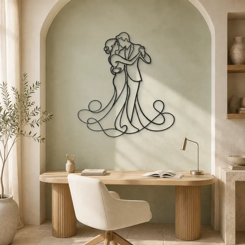 Slow Dance Pair Metal Wall Art | Romantic Couple Decor - lifestyle view 4