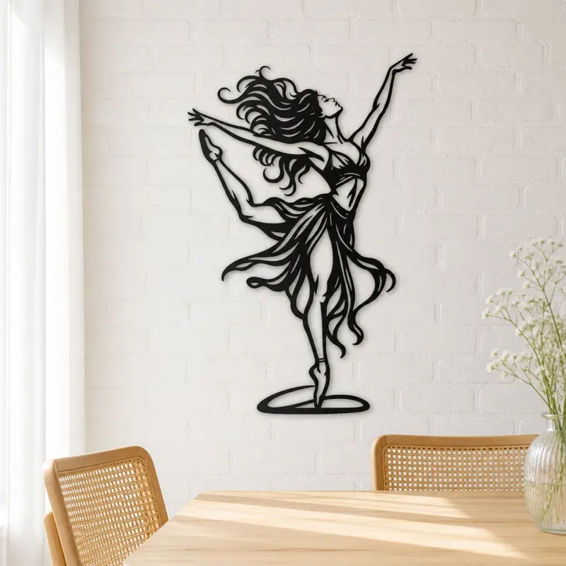 Dance of Freedom Metal Wall Art | Movement Silhouette Decor - lifestyle view 4