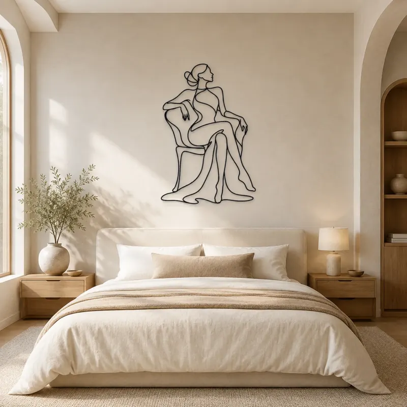 Poised Chair Muse Metal Wall Art | Fashion Figure Wall Decor - lifestyle view 2