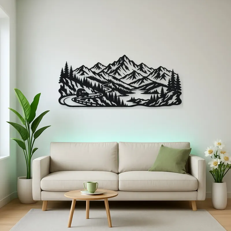 Mountain Road Journey Metal Wall Art | Travel and City Wall Decor