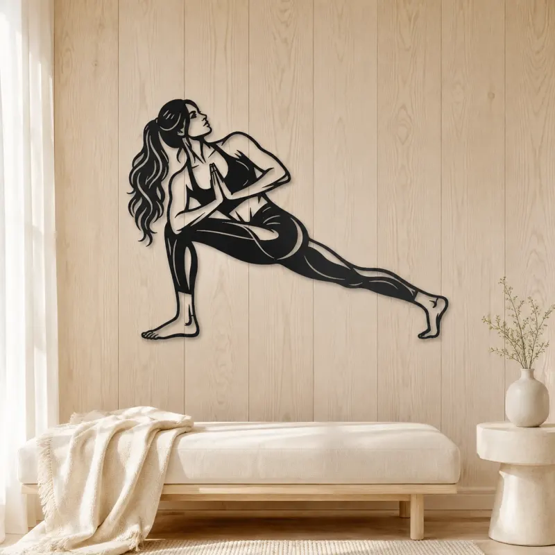 Twisted Lunge Metal Wall Art | Movement Silhouette Decor - lifestyle view 5