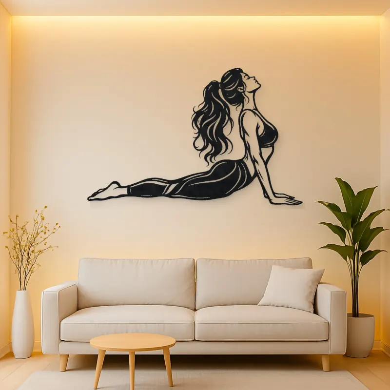 Cobra Pose Flow Metal Wall Art | Movement Silhouette Decor