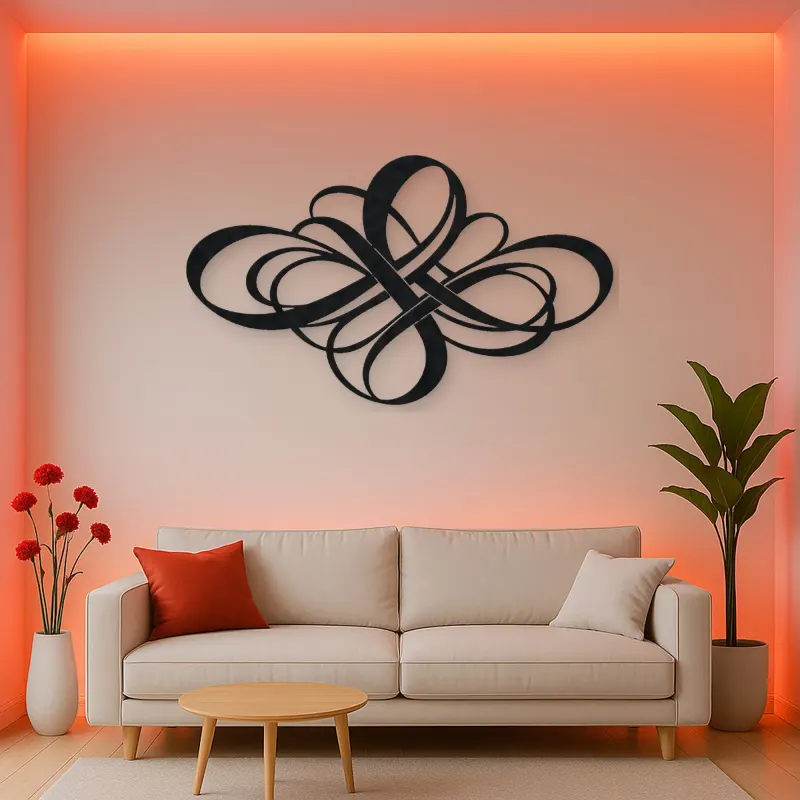Modern Ribbon Knot Metal Wall Art | Modern Abstract Metal Decor