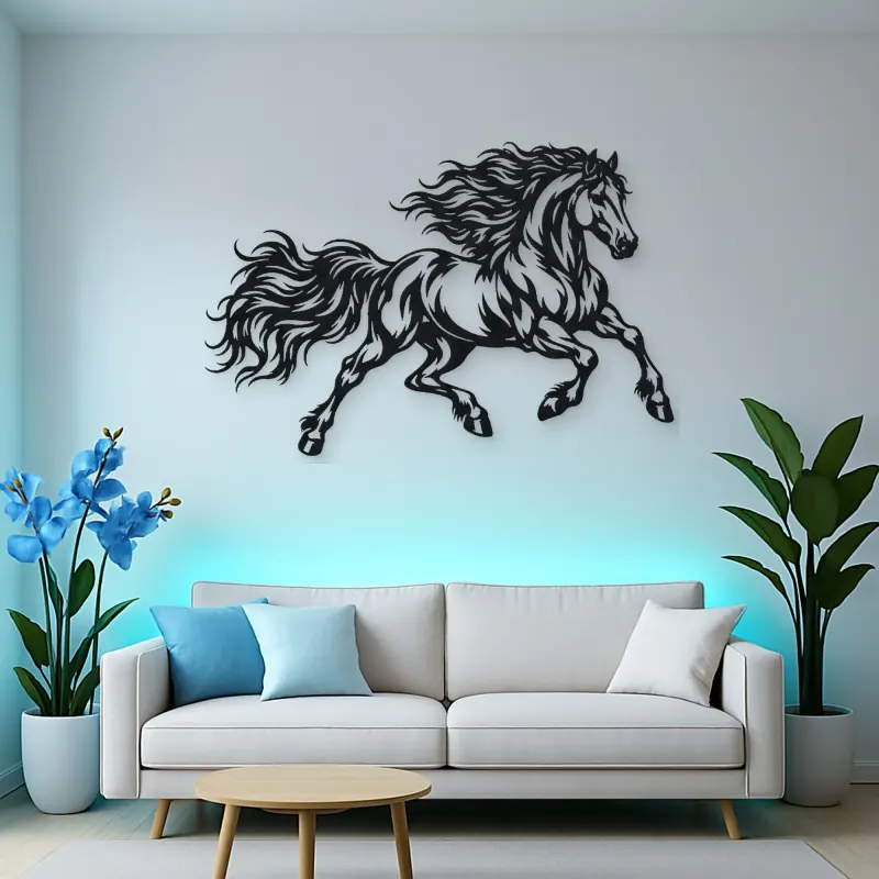 Running Stallion Metal Wall Art | Equestrian Wall Decor
