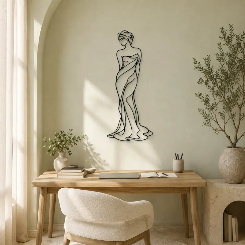 Classical Venus Line Metal Wall Art | Classical Figure Wall Decor - lifestyle view 4
