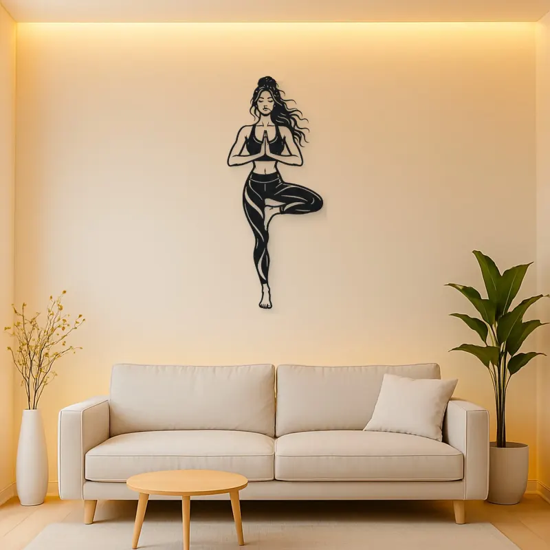 Tree Pose Balance Metal Wall Art | Movement Silhouette Decor