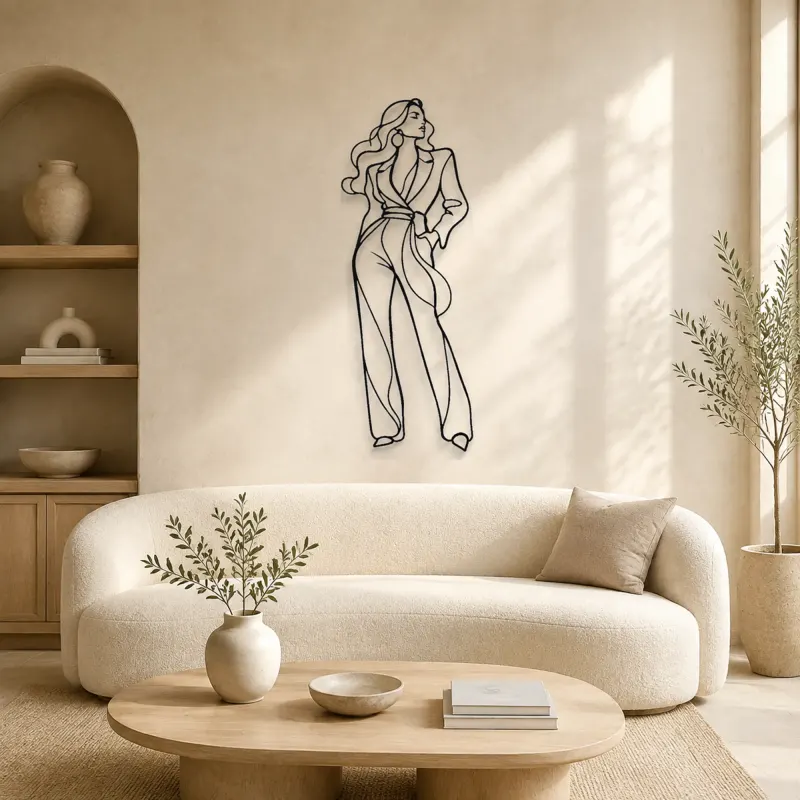 Cartel de metal modelo mono ajustado | Decoración mural figura de moda