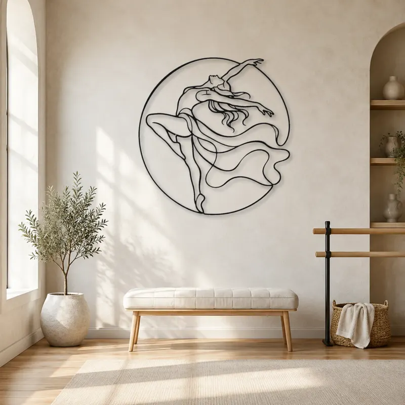 Décoration murale en métal Contemporary Back Arch | Décor mural de silhouette de danse
