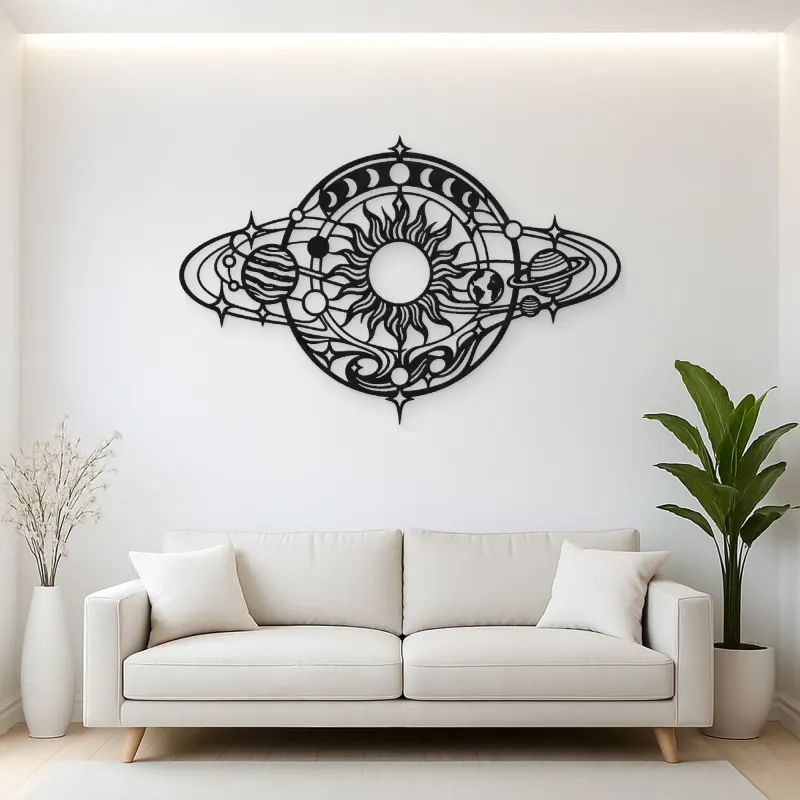 Orbiting Planets Flow Metal Wall Art | Modern Abstract Metal Decor