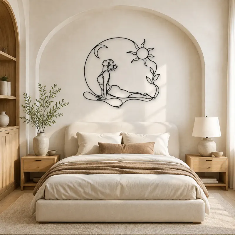 Cobra Pose Rise Metal Wall Art | Yoga and Meditation Wall Decor - lifestyle view 2