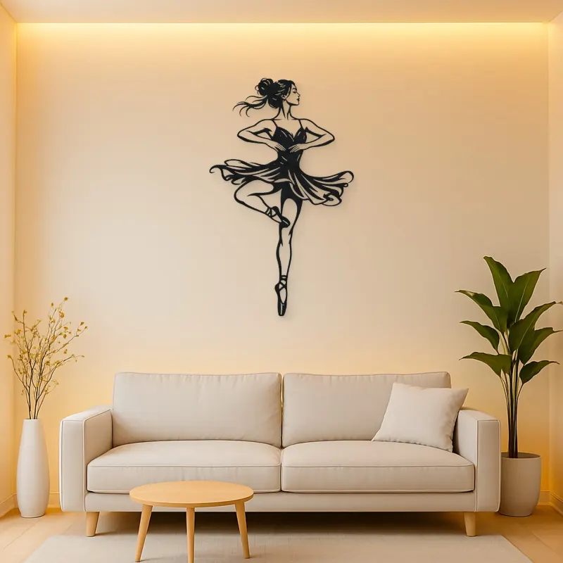 Ballet Pirouette Metal Wall Art | Movement Silhouette Decor