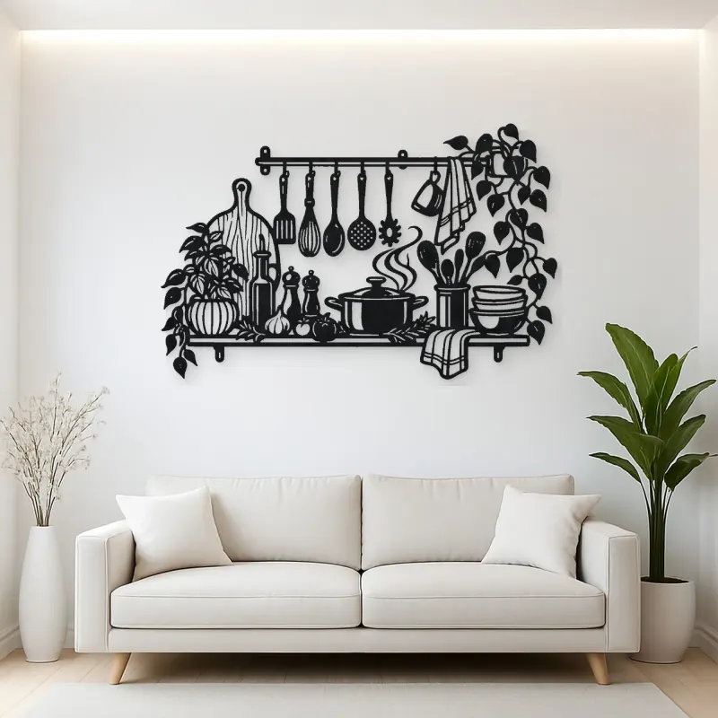 Chef Utensil Flow Metal Wall Art | Cozy Home Metal Decor