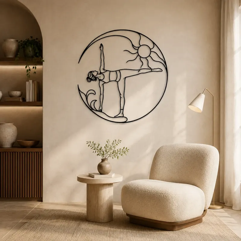 Half Moon Balance Metal Wall Art | Yoga and Meditation Wall Decor - lifestyle view 5