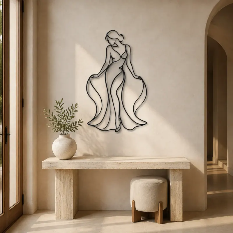 Classic Boudoir Silhouette Metal Wall Art | Fashion Figure Wall Decor - lifestyle view 3
