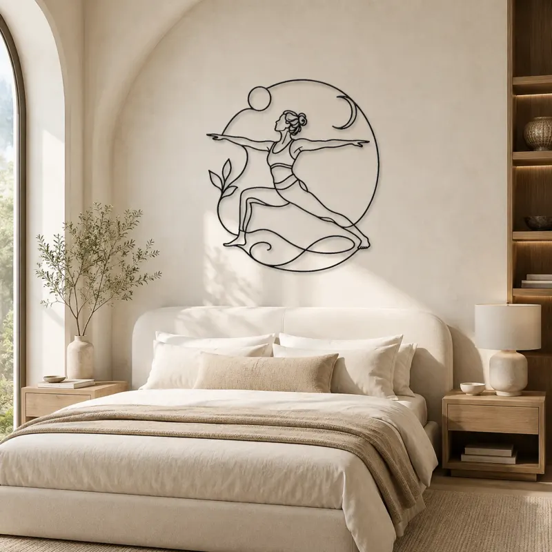 Side Angle Strength Metal Wall Art | Yoga and Meditation Wall Decor - lifestyle view 2