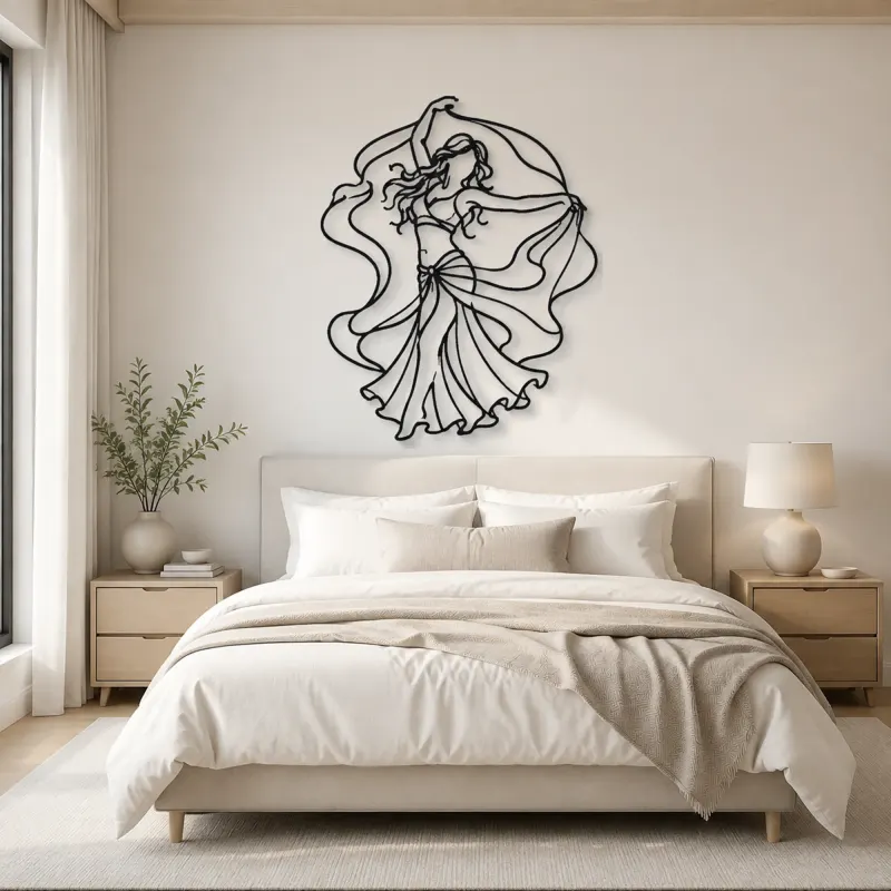 Belly Dance Silhouette Metal Wall Art | Dance Silhouette Wall Decor - lifestyle view 2