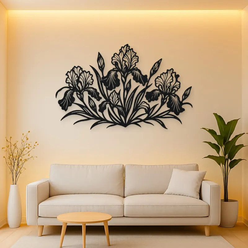 Iris Garden Metal Wall Art | Botanical Metal Wall Decor