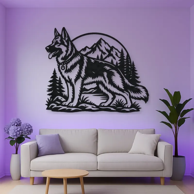 German Shepherd Profile Metal Wall Art | Pet Lover Silhouette Decor