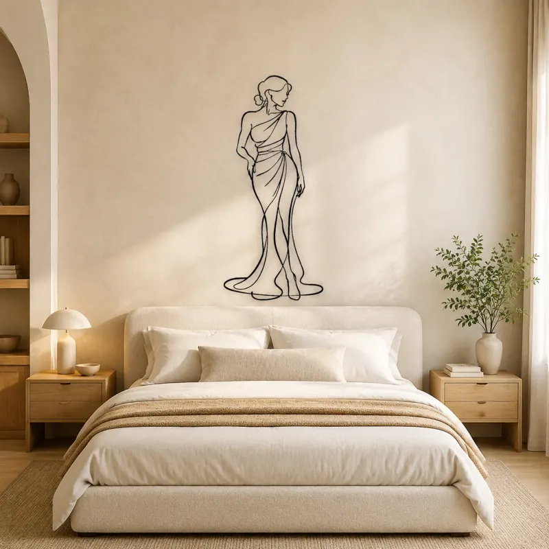 Draped Fabric Woman Metal Wall Art | Fashion Figure Wall Decor - lifestyle view 2